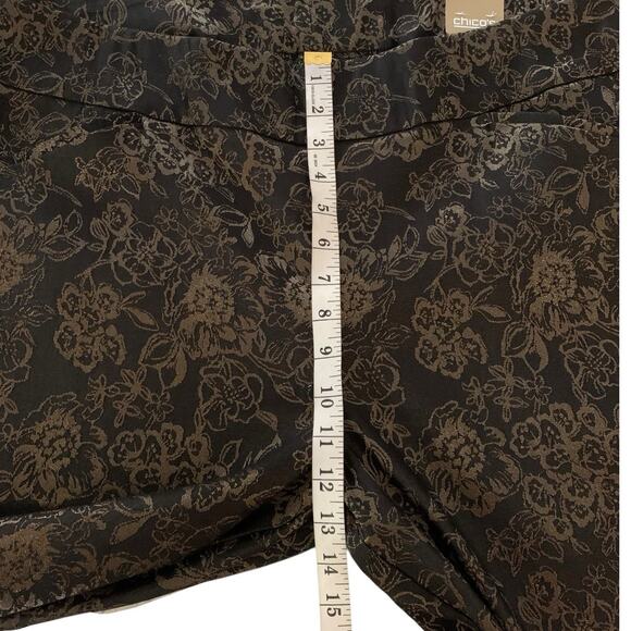 NWT Chico's Pants Sz 3.5 (18) Josie Slim Pull-On Ankle Soiree Metallic Jacquard - Picture 6 of 7